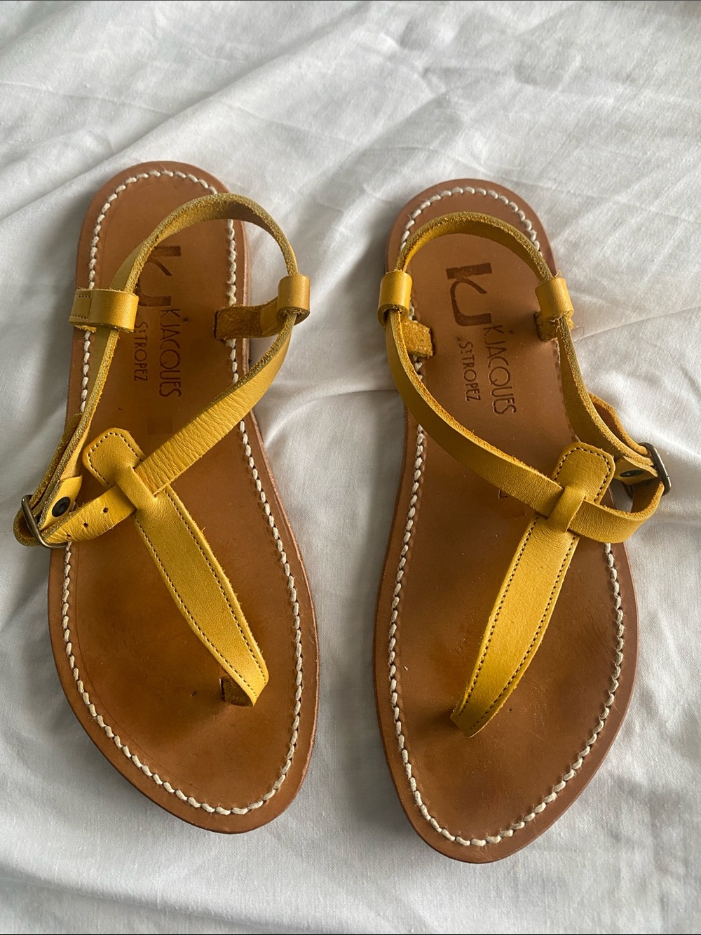 K. Jacques for J.Crew Picon T-Strap
Suede Sandals 7 37 Yellow $255 - Picture 2 of 6